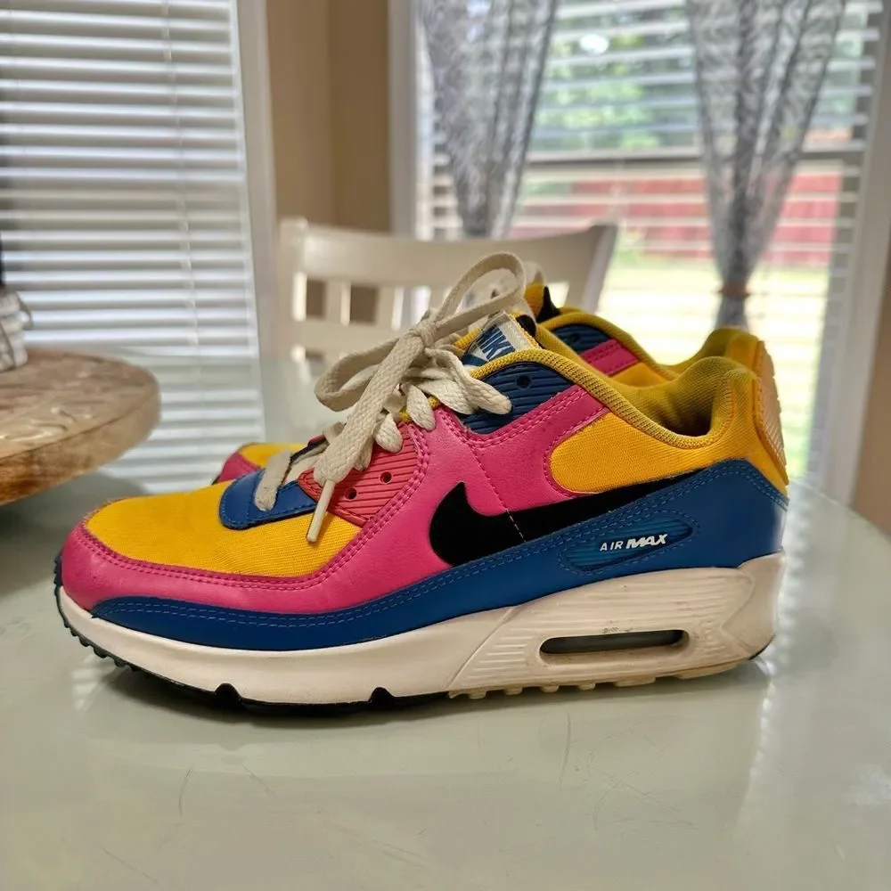 5Y Nike Air Max 90 Colorful Sneakers - Picture 4 of 16
